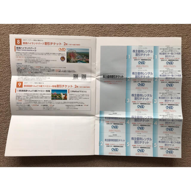 日本スキー場開発　株主優待100株分 チケットの優待券/割引券(その他)の商品写真