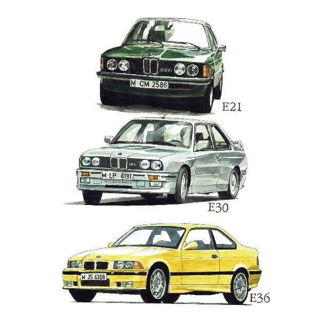 GC-038 BMW 3シリーズ限定版画サイン有額装済作家平右ヱ門 1