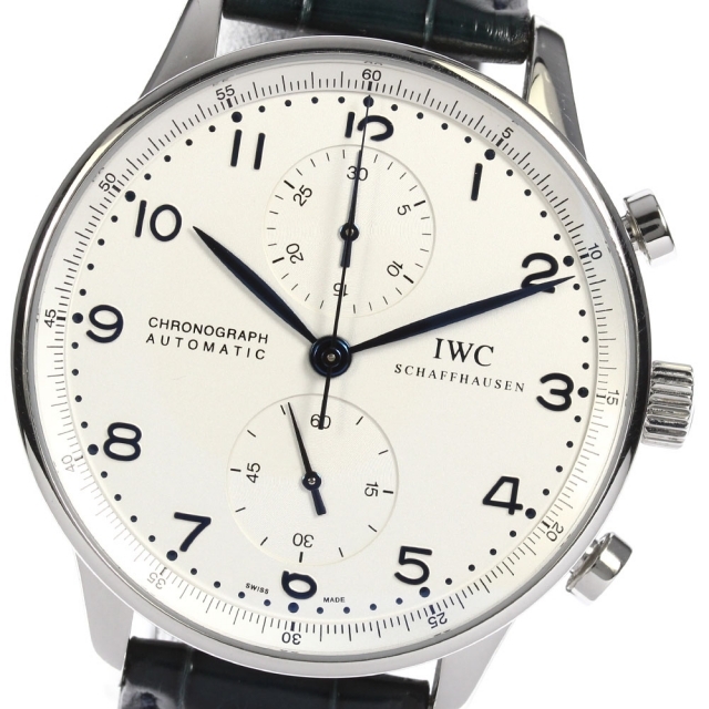 ☆美品★保証書付き【IWC SCHAFFHAUSEN】IWC ポルトギーゼ クロノグラフ IW371417 自動巻き メンズ【ev20】