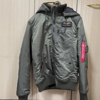 アルファインダストリーズ(ALPHA INDUSTRIES)のALPHA INDUSTRIES 取り外し式フードジャケット　定価16000円(ミリタリージャケット)