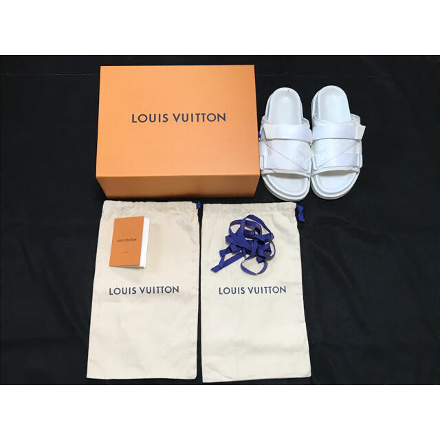 LOUIS VUITTON(ルイヴィトン)のルイヴィトン サンダル ホノルル ラインミュール 白 サイズ7 メンズの靴/シューズ(サンダル)の商品写真