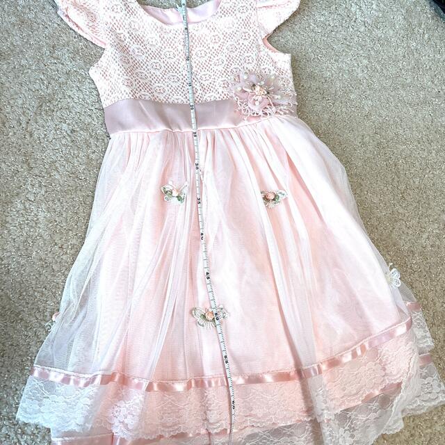 キッズドレス　ピンク　レース　130〜140 キッズ/ベビー/マタニティのキッズ服女の子用(90cm~)(ドレス/フォーマル)の商品写真