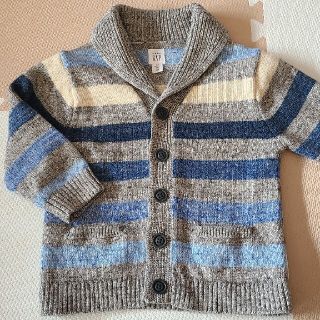 ベビーギャップ(babyGAP)のGAP ボーダーニットカーディガン【18～24M】(ニット)