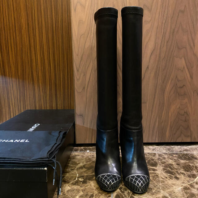 CHANEL - 正規品 CHANEL シャネル ロングブーツ 38 ストレッチブーツ