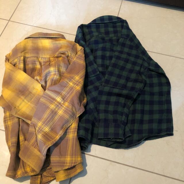 UNIQLO(ユニクロ)のチェック柄シャツ　2枚セット キッズ/ベビー/マタニティのキッズ服男の子用(90cm~)(ブラウス)の商品写真