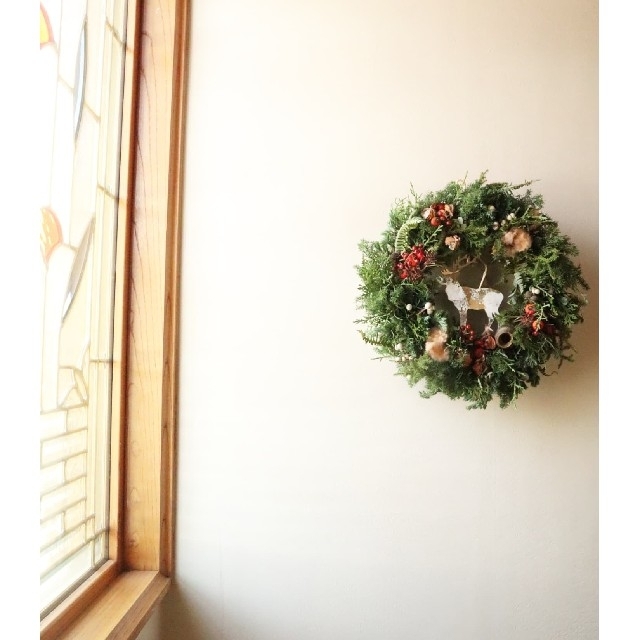冬支度。2wayで楽しめるアンティーク冬リース。クリスマスリース 冬支度。2wayで楽しめるアンティーク冬リース。クリスマスリース