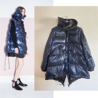 サカイラック(sacai luck)の希少☆sacai luck 14AW ロングダウンコート☆size1☆ネイビー☆(ダウンコート)