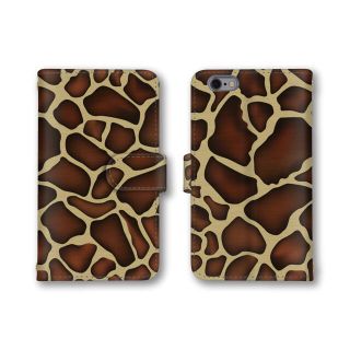 ジラフ柄 キリン柄 iPhoneケース 手帳型 スマホケース スマホカバー(iPhoneケース)