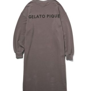 ジェラートピケ(gelato pique)のロゴスウェットドレス　ブラウン(その他)