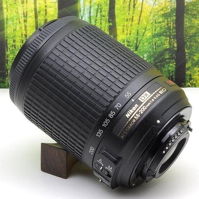 Shop NikoNiko(ショップニコニコ)のニコン望遠レンズ★AF-S DX 55-200mm 手振れ補正つき！2080-1 スマホ/家電/カメラのカメラ(レンズ(ズーム))の商品写真