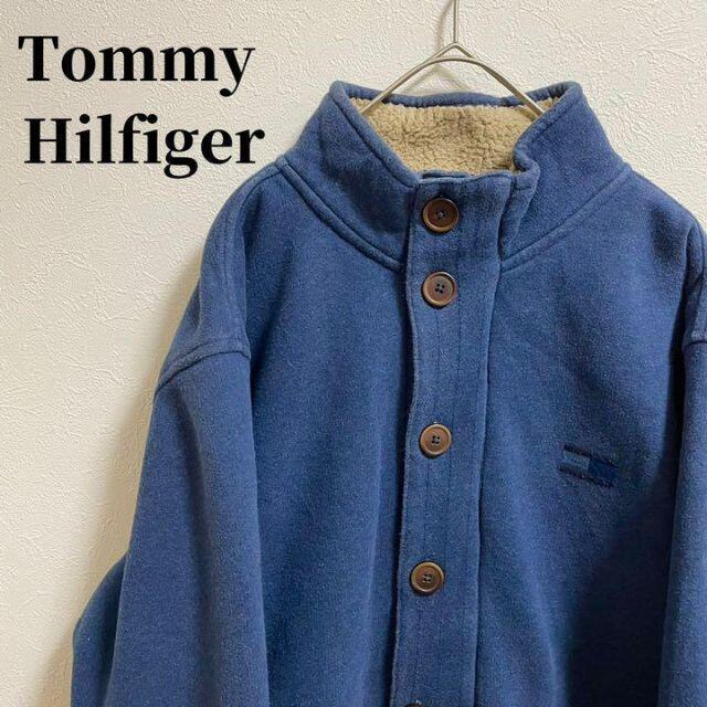 TOMMY HILFIGER(トミーヒルフィガー)の【超希少✨】US古着 アメリカ TOMMY ボアジャケット フリース 青ブルー メンズのジャケット/アウター(ダッフルコート)の商品写真