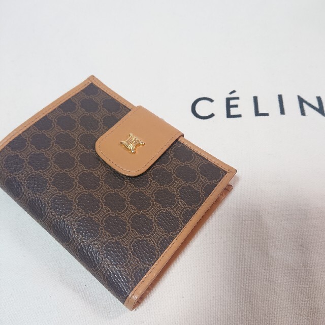 CELINE マカダム柄 折り財布 ガマ口-