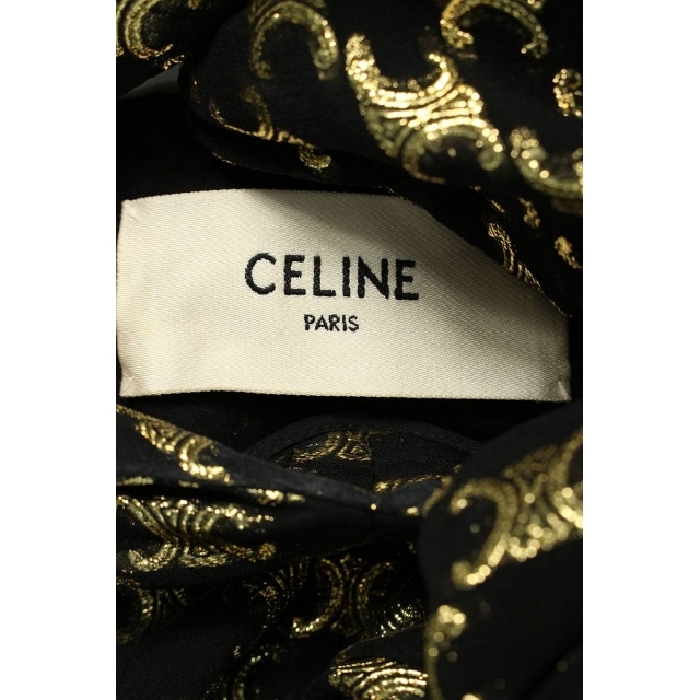 celine(セリーヌ)のセリーヌ ボウタイカラージャガードトリオンフパターンドレスワンピース 34 レディースのワンピース(ロングワンピース/マキシワンピース)の商品写真