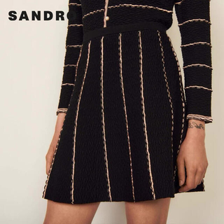 サンドロ(Sandro)の❤️Sandro2021新作　新品　黒スカート　2色　綺麗上品(ひざ丈スカート)
