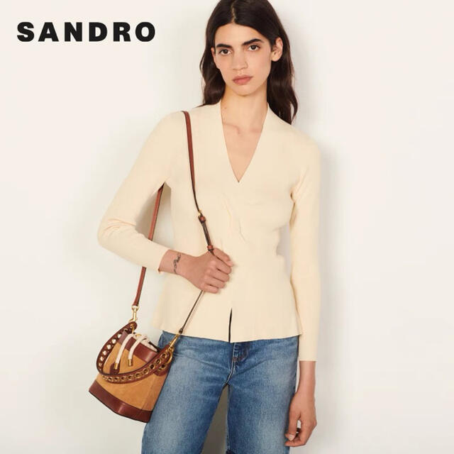 してない Sandro 新品 黒、ベージュ2色 カットソー 綺麗上品の - ️Sandro2021新作 でずっと - www