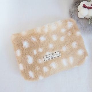 バンビファーの小さめフラットポーチ♪ハンドメイド(ポーチ)