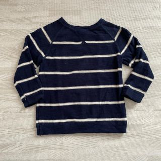 エイチアンドエム(H&M)のH＆M ボーダートップス 紺×白ボーダー 12~18M 90(Tシャツ/カットソー)