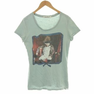 アンダーカバー(UNDERCOVER)のアンダーカバー プリント Tシャツ カットソー 半袖 2 M 水色(Tシャツ/カットソー(半袖/袖なし))