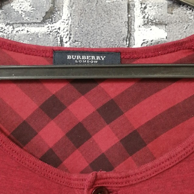 BURBERRY(バーバリー)の美品★バーバリーロンドン★チェック柄肘あて付★ボタンダウンカットソー★38 メンズのトップス(Tシャツ/カットソー(七分/長袖))の商品写真