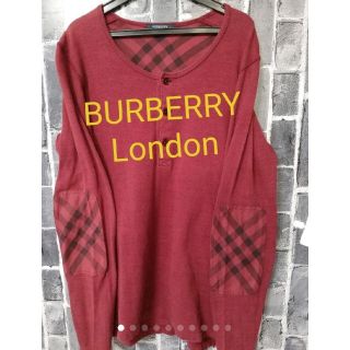 バーバリー(BURBERRY)の美品★バーバリーロンドン★チェック柄肘あて付★ボタンダウンカットソー★38(Tシャツ/カットソー(七分/長袖))