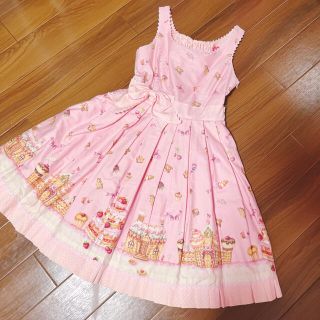 アンジェリックプリティー(Angelic Pretty)のお菓子の家 ジャンパースカート ピンク(ひざ丈ワンピース)