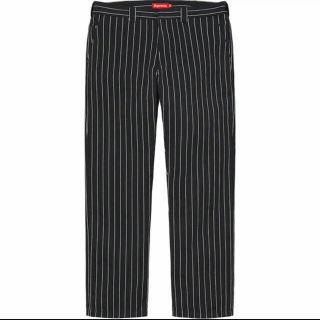 シュプリーム(Supreme)の32 ストライプ Supreme Work Pant black stripe(ワークパンツ/カーゴパンツ)