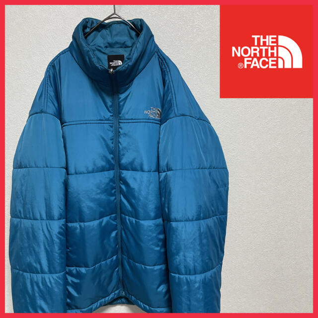 THE NORTH FACE(ザノースフェイス)の古着 ノースフェイス 中綿ジャケット メンズL ブルー メンズのジャケット/アウター(ダウンジャケット)の商品写真
