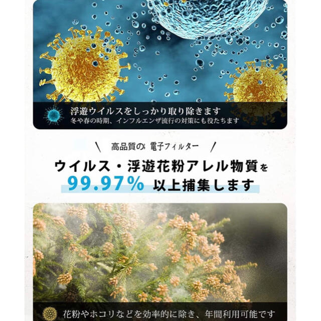 空気清浄機 除菌 脱臭 花粉対策 微細粒子99.97%除去可 省エネ 19畳