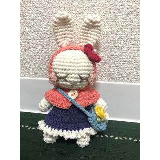 癒しのあみぐるみ　オレンジずきんのうさぎちゃん　ハンドメイド(あみぐるみ)