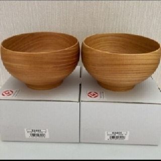 【未開封新品】 銘木椀 けやき （中）2個セット 薗部産業