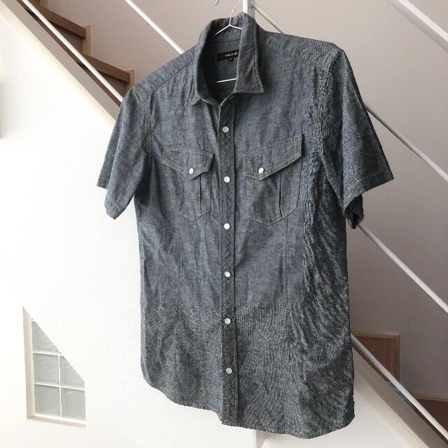 COMME CA MEN(コムサメン)の2点セット COMME CA MEN デニム半袖シャツ&Tシャツ 日本製 メンズのトップス(シャツ)の商品写真
