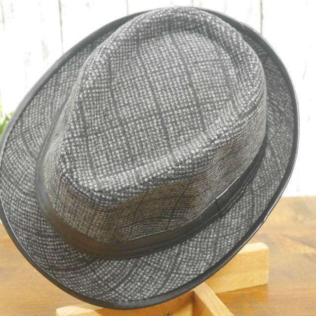 【新品】ドットチェックハット　フェドラハット 　Dグレー　男女OK　中折れハット メンズの帽子(ハット)の商品写真