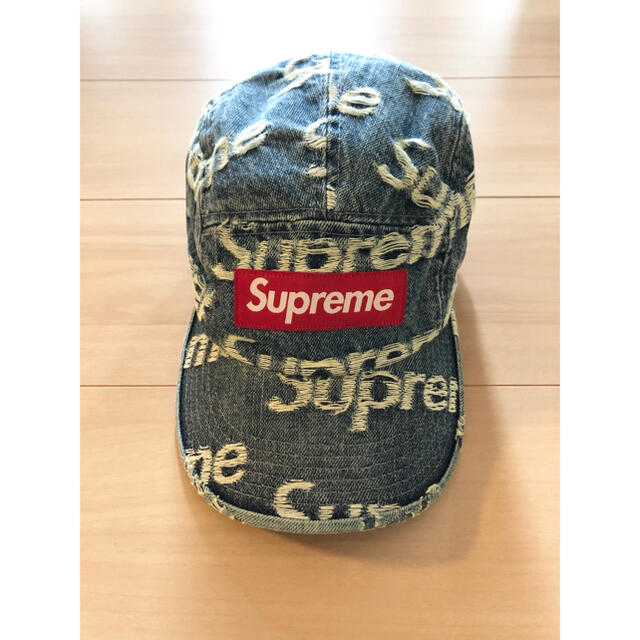 シュプリーム　Frayed Logos Denim Camp Cap