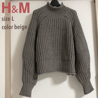 エイチアンドエム(H&M)のH&M 新品チャンキーニット 2021 ダークグレージュ Lサイズ(ニット/セーター)