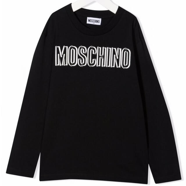 MOSCHINO(モスキーノ)のモスキーノ　シルバーロゴ　ロングTシャツ　ブラック　12 レディースのトップス(Tシャツ(長袖/七分))の商品写真