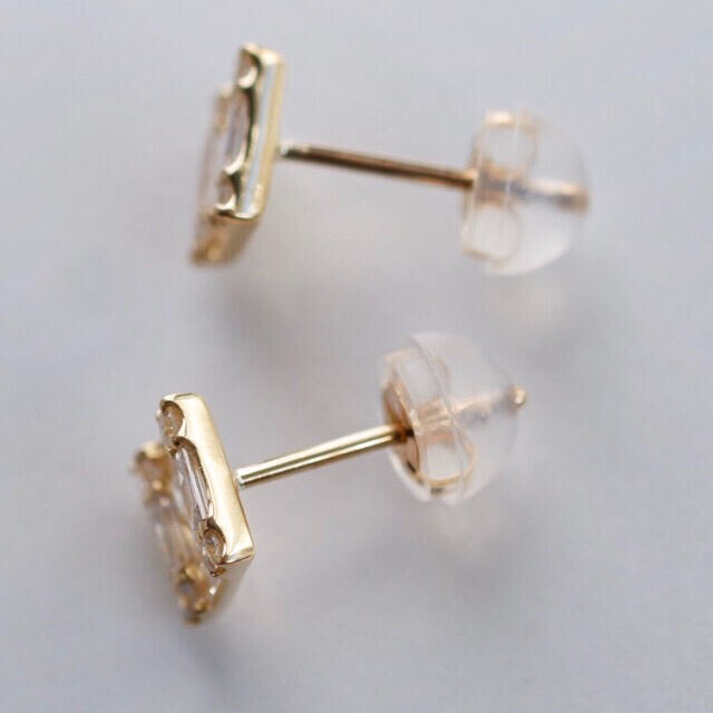 K18 ダイヤモンド 0.40ct バゲットカット ピアス K18 ダイヤモンド 0.40ct バゲットカット ピアス