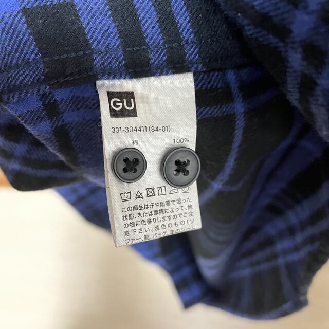 GU(ジーユー)のGU ジーユー メンズ チェックシャツ L 綿 100% ブルー 長袖 秋 冬 メンズのトップス(シャツ)の商品写真