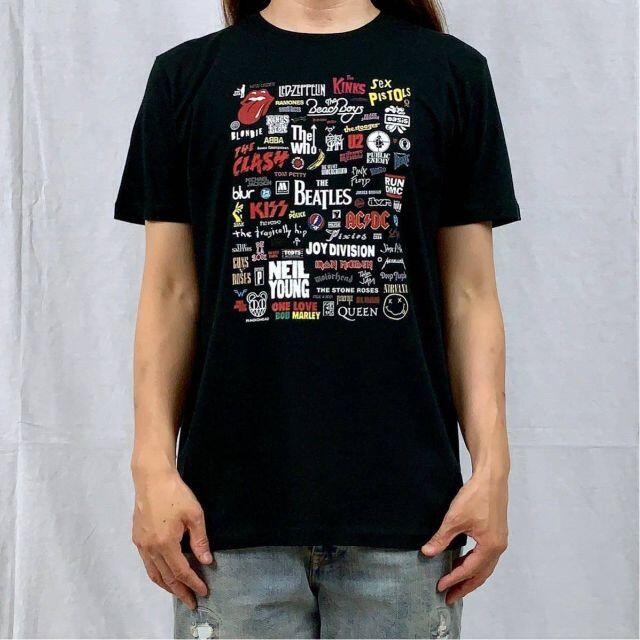 【ロックバンド Tシャツ】新品 ビートルズ ニルヴァーナ KISS 黒 Tシャツ