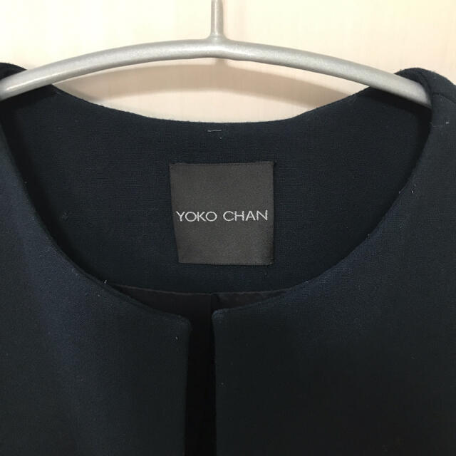 BARNEYS NEW YORK(バーニーズニューヨーク)のYOKO CHAN ヨーコチャン　ノーカラーコート　ネイビー　冠婚葬祭 レディースのジャケット/アウター(ノーカラージャケット)の商品写真