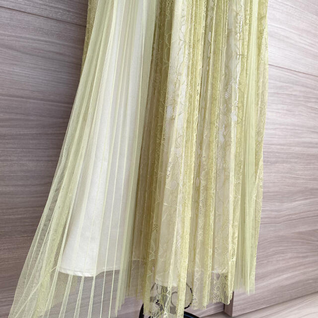 MERCURYDUO(マーキュリーデュオ)のMERCURYDUO マーキュリーデュオ　チュール×レースプリーツスカート レディースのスカート(ロングスカート)の商品写真