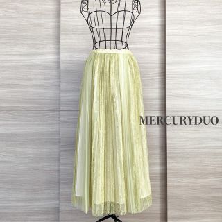 マーキュリーデュオ(MERCURYDUO)のMERCURYDUO マーキュリーデュオ　チュール×レースプリーツスカート(ロングスカート)