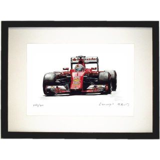 フェラーリ(Ferrari)のGC-053フェラーリF-1限定版画サイン有額装済作家平右ヱ門(絵画/タペストリー)