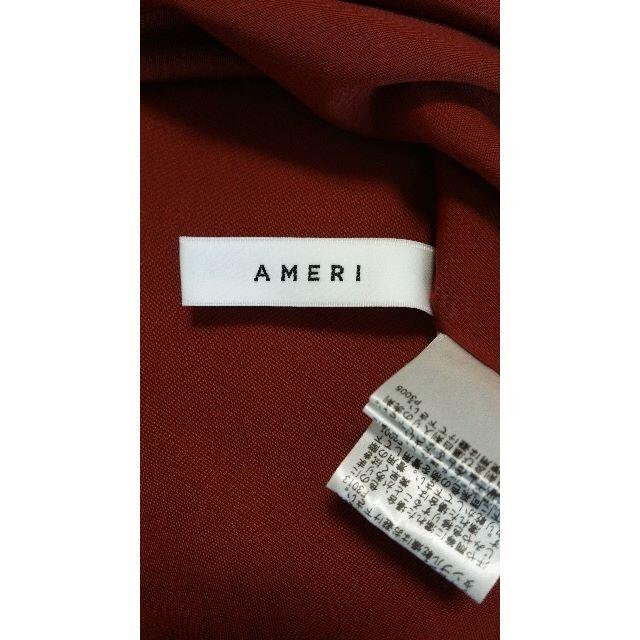 Ameri VINTAGE(アメリヴィンテージ)の美品 着１回 OVER GATHER SLEEVE TOPベロアトップ オレンジ レディースのトップス(カットソー(長袖/七分))の商品写真