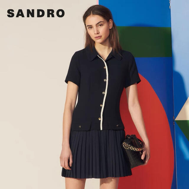 ❤️Sandro2021新作　新品　紺ワンピース　綺麗上品