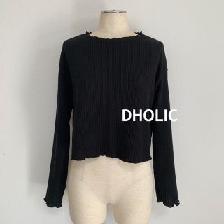 ディーホリック(dholic)のDHOLIC クロップドウェーブTシャツ(カットソー(長袖/七分))