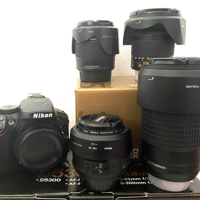 【レンズ4本付き】Nikon D5300 AF-P ダブルズームキット400001N秒ISO感度