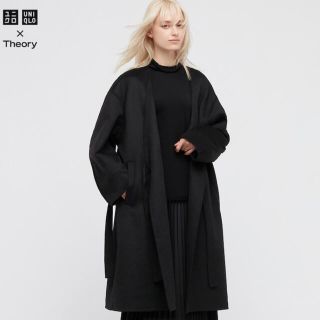 ユニクロ(UNIQLO)のjimi7様専用　　　　セオリー　ユニクロ　ウールブレンドコート　Ｌ(ガウンコート)