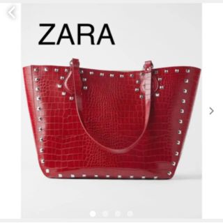 ザラ(ZARA)の新品タグ付き◆ZARA ザラ 新品 スタッズ  アニマル柄 トートバッグ(ショルダーバッグ)