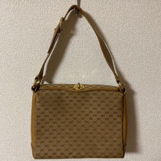 グッチ(Gucci)の【希少】オールドグッチ ハンドバッグ マイクロGG柄 ベージュ(ハンドバッグ)