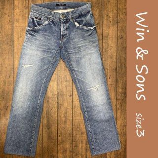 ウィンアンドサンズ(Win&Sons)のWIN & SONS ダメージデニム サイズ３／AIL-ST001、ストレート(デニム/ジーンズ)